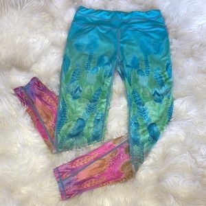 Watercolor Colorful Native Feathers Leggings